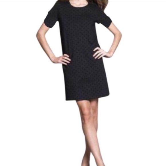 Kate Spade Black Shift Dress Velvet Polka Dots XL - Picture 1 of 13